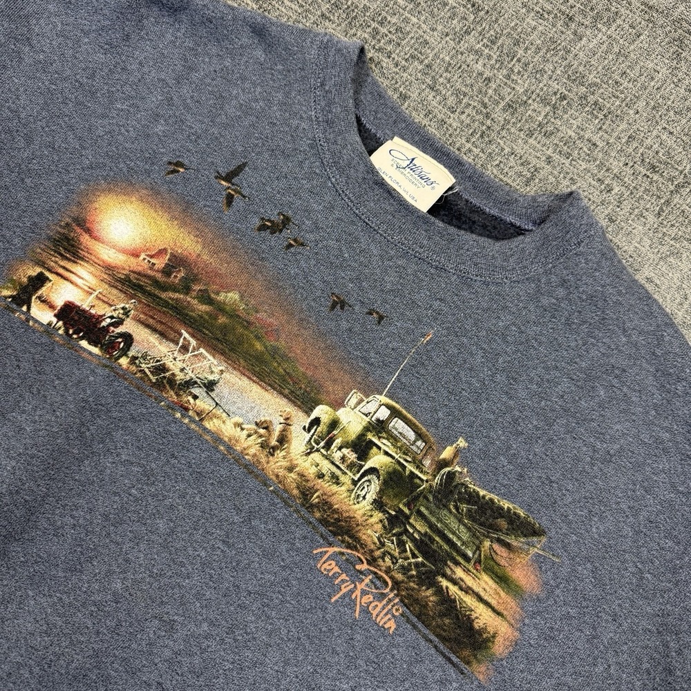 VTG‎ Terry Redlin Artisans Sweatshirt XL Autumn Bird Golden Retriever Yellow Lab